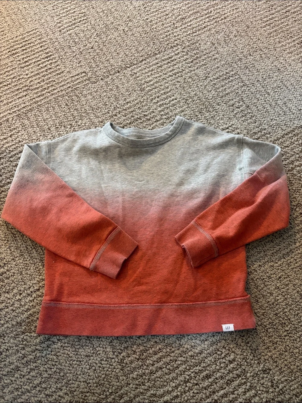 GAP Ombre Crewneck Sweater in Gray and Rust